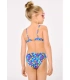 Bikini Niña Volante Estampado Formas Orgánicas Azul 95146 Ysabel Mora