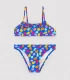 Bikini Niña Volante Estampado Formas Orgánicas Azul 95146 Ysabel Mora