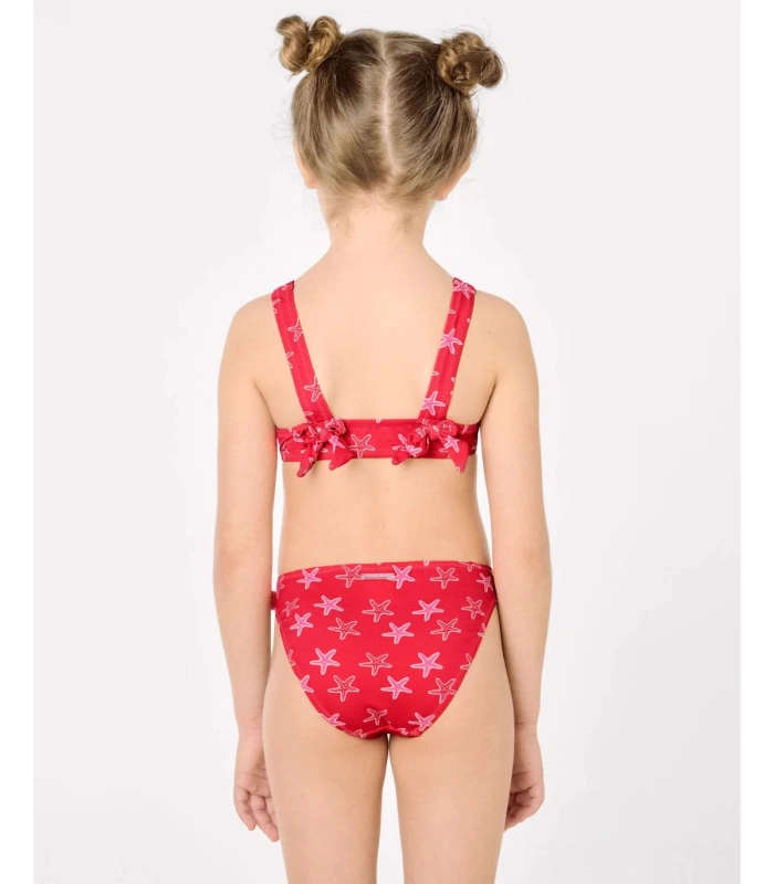 Bikini Niña Lazos Espalda Estampado Estrellas Rojo 95156 Ysabel Mora