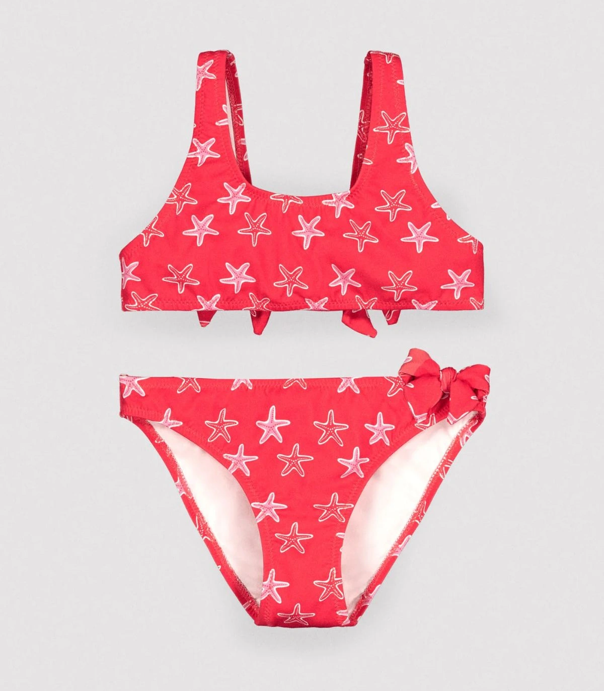 Bikini Niña Lazos Espalda Estampado Estrellas Rojo 95156 Ysabel Mora