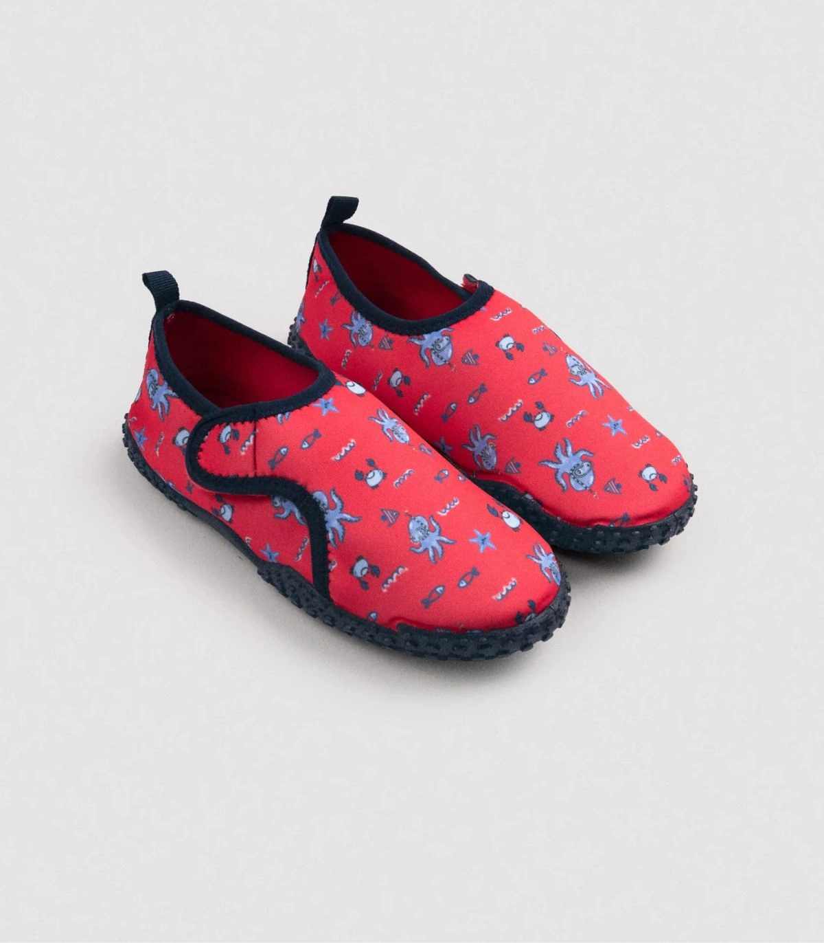 Escarpines Infantiles Agua Estampado Pulpos Rojo 95547 Ysabel Mora