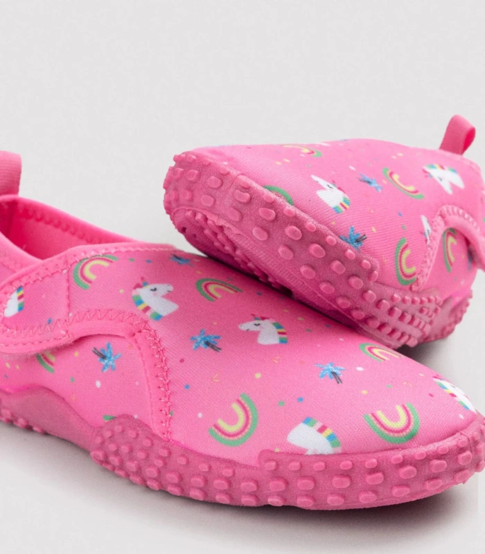 Escarpines Infantiles Agua Estampado Unicornios Rosa 95548 Ysabel Mora