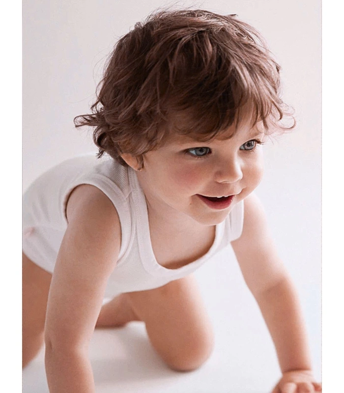 Body Básico para Bebé Ysabel Mora Blanco Tirantes Anchos, Algodón Natural