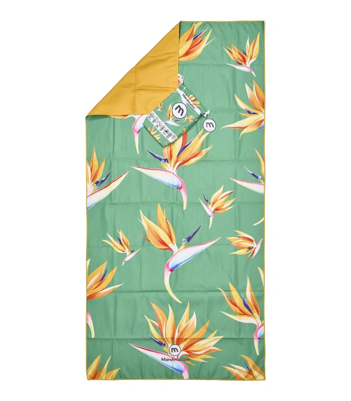 Toalla microfibra XL verde flores 90x180 cm MF25402 Marshmallow Home