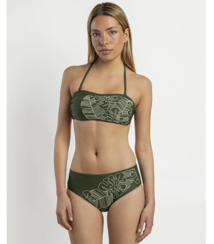 BikiniBikini Bandeau para Mujer Admas Tropical Leaves Verde Hoja 15555