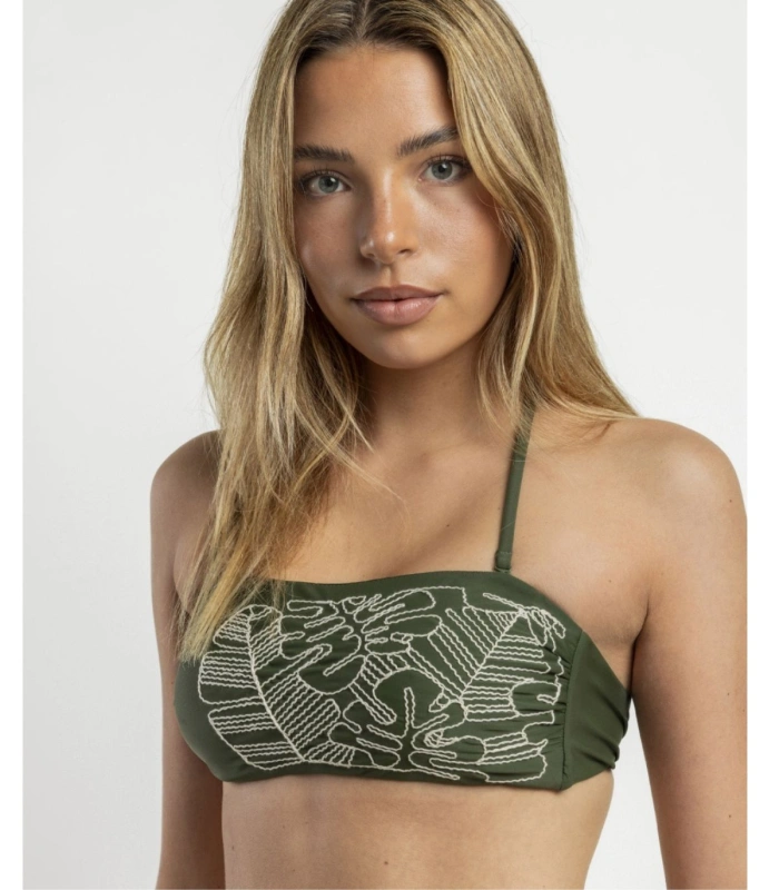BikiniBikini Bandeau para Mujer Admas Tropical Leaves Verde Hoja 15555