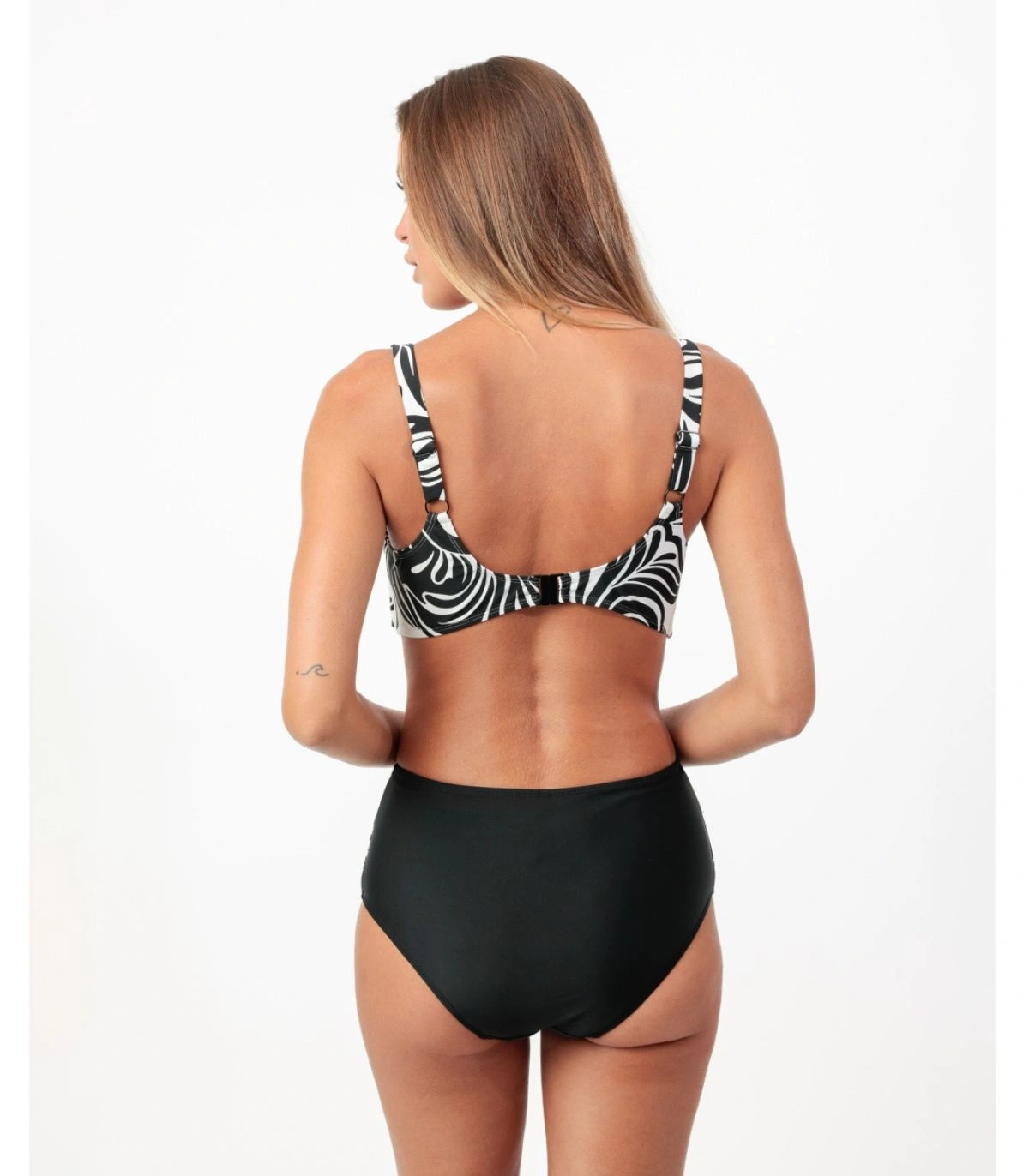 Bikini Reductor de Gran Capacidad para Mujer Admas Curvy Black and White 15562