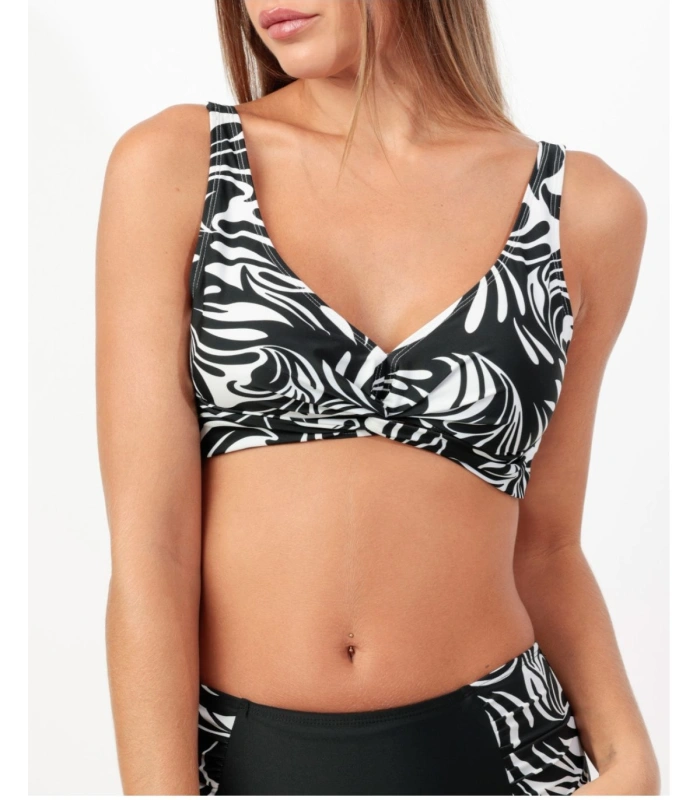 Bikini Reductor de Gran Capacidad para Mujer Admas Curvy Black and White 15562