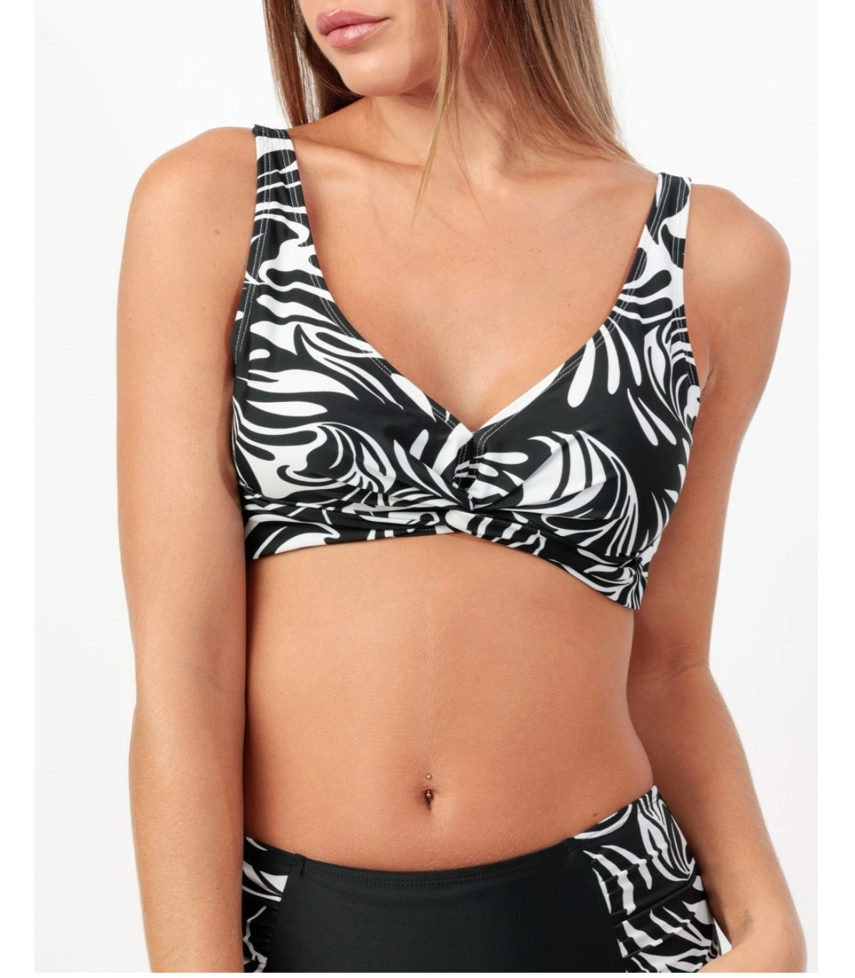 Bikini Reductor de Gran Capacidad para Mujer Admas Curvy Black and White 15562
