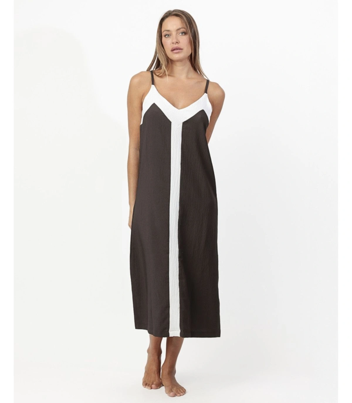 Vestido Largo de Playa para Mujer Admas Brown & Dots 19970