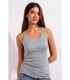 Camiseta Básica de Tirantes para Mujer Admas Punto de Canalé Elástico Gris Jaspe 43481