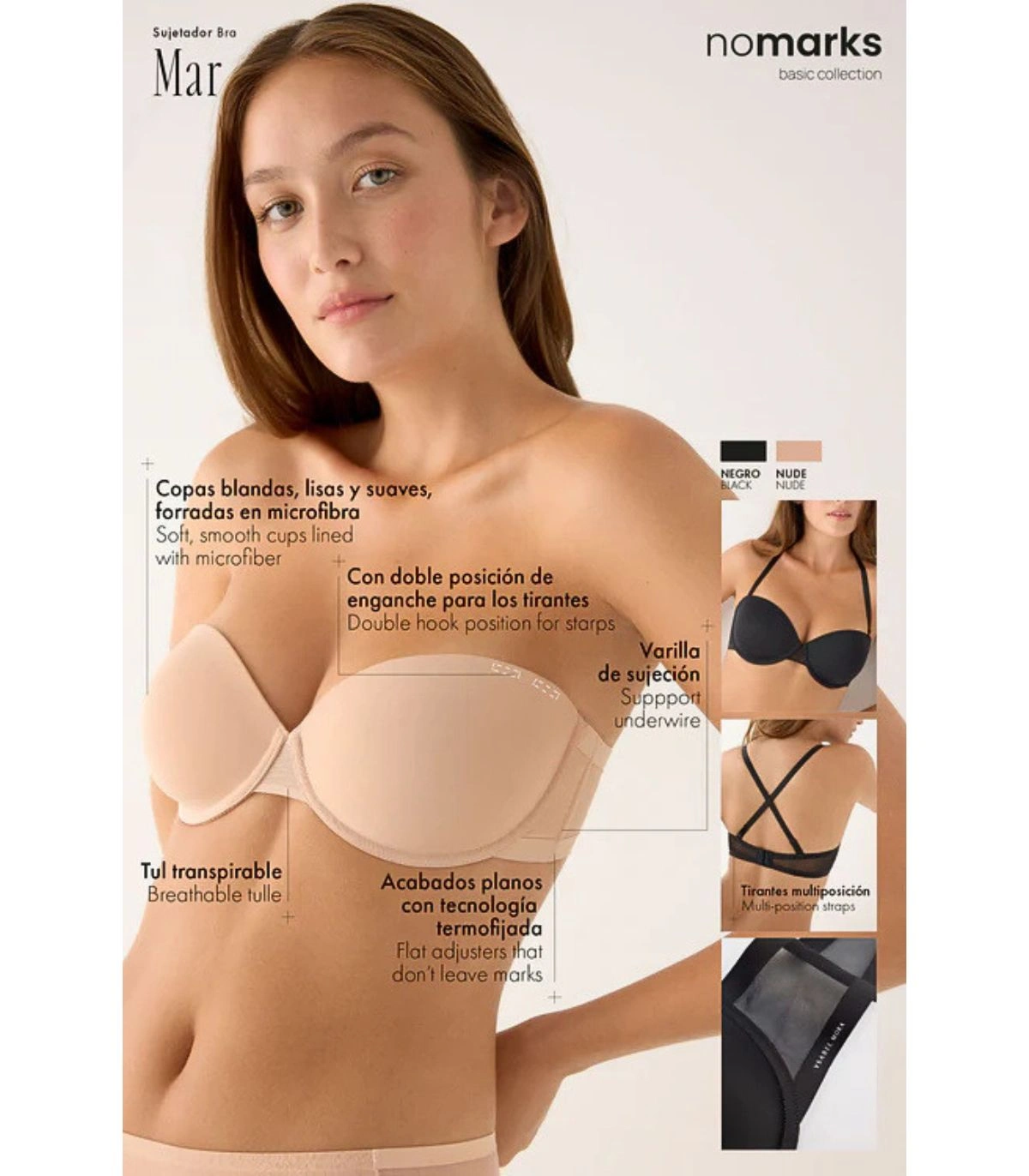 Sujetador Bandeau Palabra de Honor Ysabel Mora Mar Colección Nomarks x Paula Echevarría