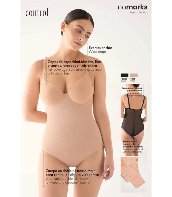 Body Reductor Invisible con Sujetador Integrado Ysabel Mora  Colección Nomarks x Paula Echevarría,   10189