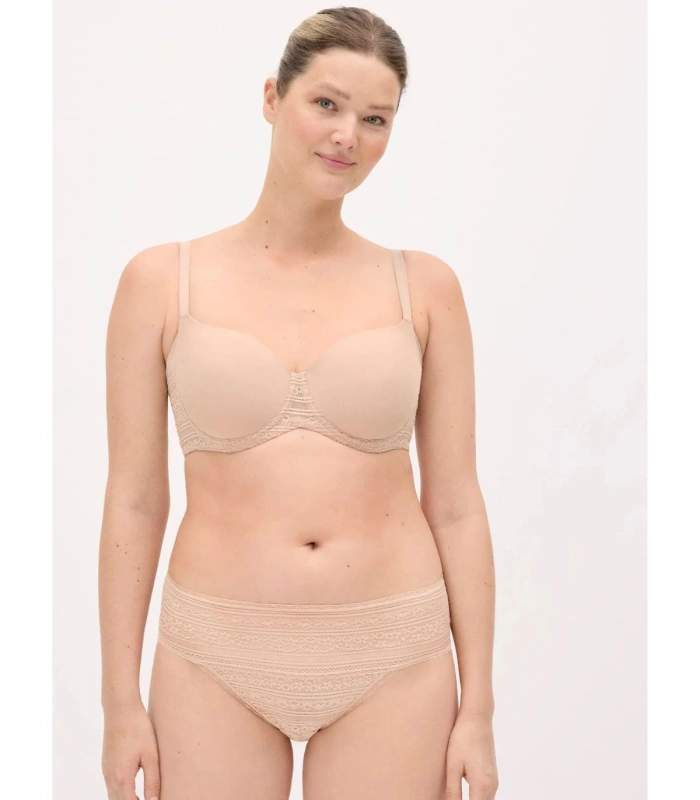 Conjunto Lencero de Capacidad Ysabel Mora | Colección Simply Love: Sujetador con Aro y Relleno + Braga Midi con Encaje - Negro