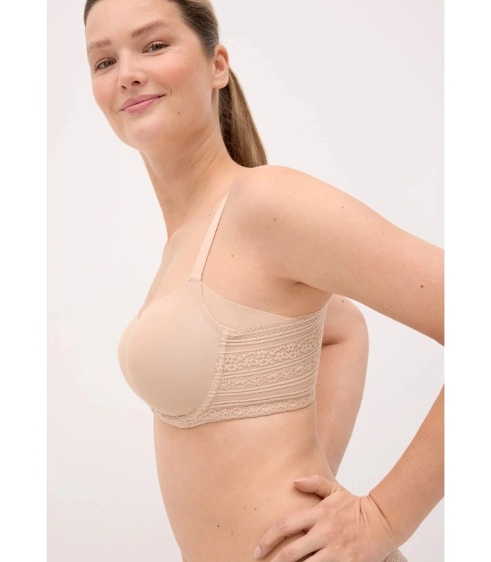 Conjunto Lencero de Capacidad Ysabel Mora | Colección Simply Love: Sujetador con Aro y Relleno + Braga Midi con Encaje - Negro