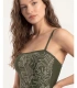 Bañador Bandeau Verde 11518 Admas - Palabra de Honor con Estampado Hojas