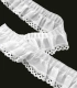 Plisado de Tela Blanco de 3,5 cm con Remate de Encaje Calado 145726
