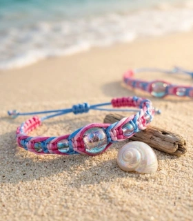 Pulsera de Macramé Artesanal "Brisa Marina" Hecha a Mano