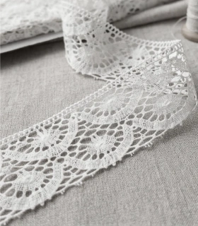 Puntilla de Hilo Blanco. 8 cm