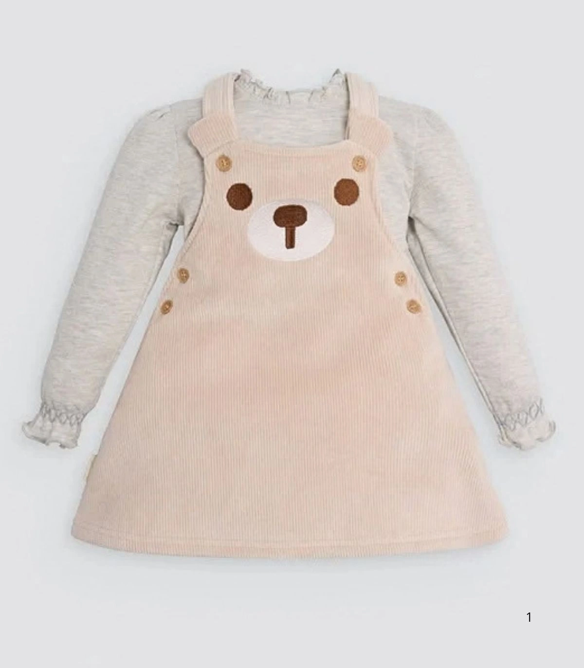 Conjunto de Bebé Tipo Pichi Efecto Pana Ysabel Mora Ref. 25472