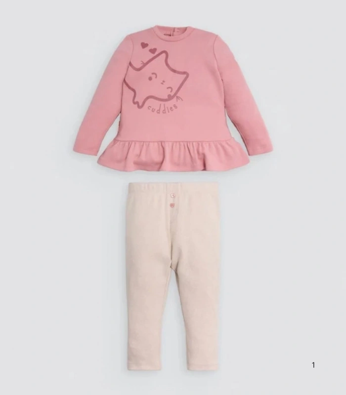 Conjunto de Bebé Sudadera con Volante y Pantalón "Gatito" Ysabel Mora Ref. 25469