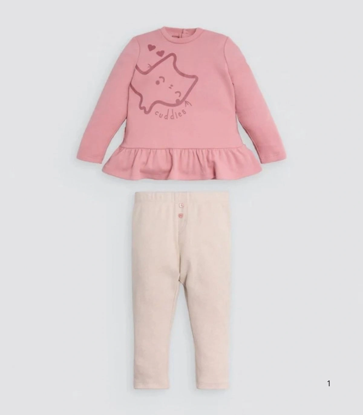 Conjunto de Bebé Sudadera con Volante y Pantalón "Gatito" Ysabel Mora Ref. 25469
