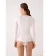 Camiseta Interior de Manga Larga con Encaje Ysabel Mora Ref. 19565 | Cuello y Puños de Encaje