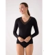 Camiseta Interior de Manga Larga con Encaje Ysabel Mora Ref. 19565 | Cuello y Puños de Encaje
