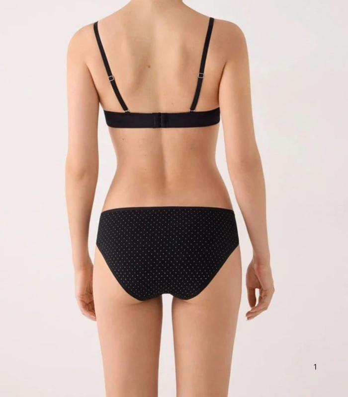 Pack de 2 Bragas Midi de Algodón Estampadas Ysabel Mora Ref. 19550 | Negro y Beige