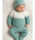 Conjunto de Polaina de Lana 3 Piezas para Bebé Verde Seco 26C2021 Baby