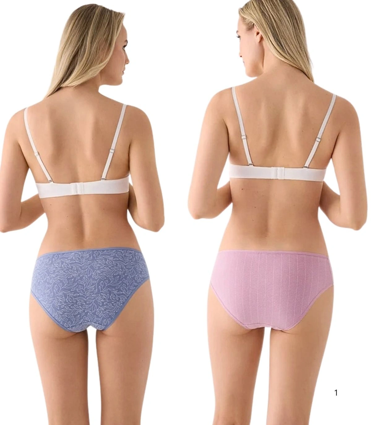 Pack de 2 Bragas Midi de Algodón Estampadas Rosa y Azul Ysabel Mora