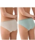 Pack de 2 Bragas Midi de Algodón Estampadas en Tonos Verdes Ysabel Mora