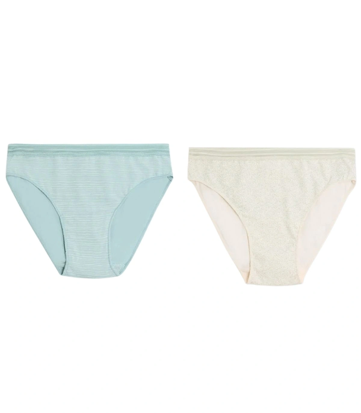 Pack de 2 Bragas Midi de Algodón Estampadas en Tonos Verdes Ysabel Mora