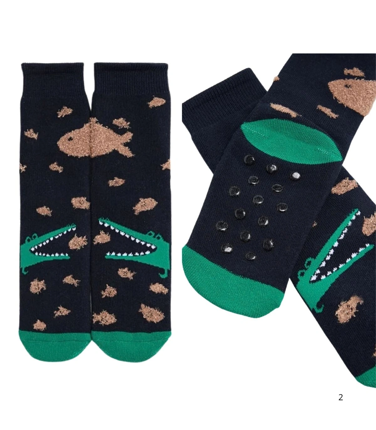 Calcetines de Niño Térmicos Antideslizantes Estampado Cocodrilos Ysabel Mora