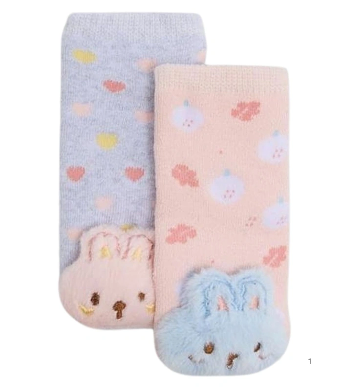 Calcetines de Bebé Térmicos Antideslizantes con Adorno Peluche Ysabel Mora