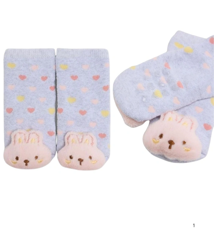 Calcetines de Bebé Térmicos Antideslizantes con Adorno Peluche Ysabel Mora