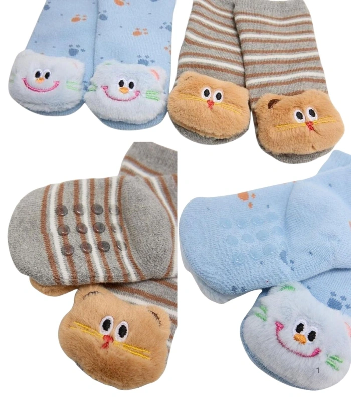 Calcetines de Bebé Térmicos Antideslizantes con Aplique Sensorial Ysabel Mora