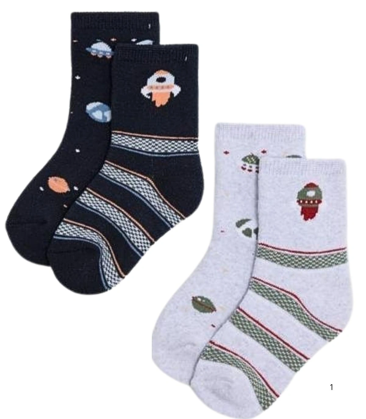Pack de 2 Calcetines de Bebé Térmicos con Estampado Espacial Ysabel Mora