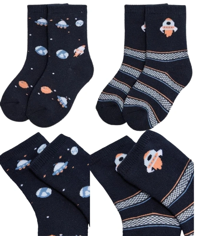 Pack de 2 Calcetines de Bebé Térmicos con Estampado Espacial Ysabel Mora