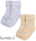 Pack de 2 Calcetines de Bebé Térmicos Antideslizantes con Doble Puño de Algodón Estampado Vacas y Patos Ysabel Mora