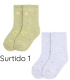Pack de 2 Pares de Calcetines de Bebé Térmicos Estampado Lunas y Estrellas Ysabel Mora