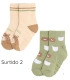 Pack de 2 Calcetines de Bebé Térmicos Antideslizantes de Algodón Estampado con Osos Ysabel Mora