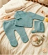Conjunto de Bebé de Lana de 3 Piezas en Color Verde Marca Baby C2015