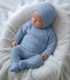 Conjunto de Bebé de Lana de 3 Piezas en Color Azul Marca Baby C2015