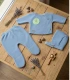 Conjunto de Bebé de Lana de 3 Piezas en Color Azul Marca Baby C2015