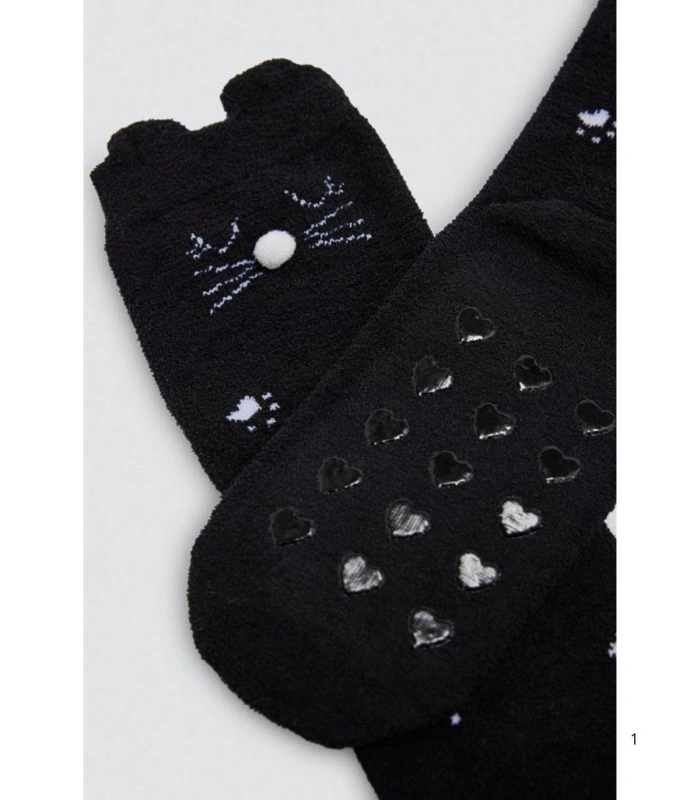 Calcetines de Niña Térmicos Antideslizantes con Detalles 3D y Caritas de Animales Ysabel Mora 32610