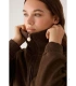 Jersey Cálido de Mujer con Cuello de Cremallera Marrón Ysabel Mora 70724