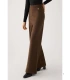 Pantalón Ancho Cálido de Tiro Alto para Mujer en Color Marrón Ysabel Mora 70727