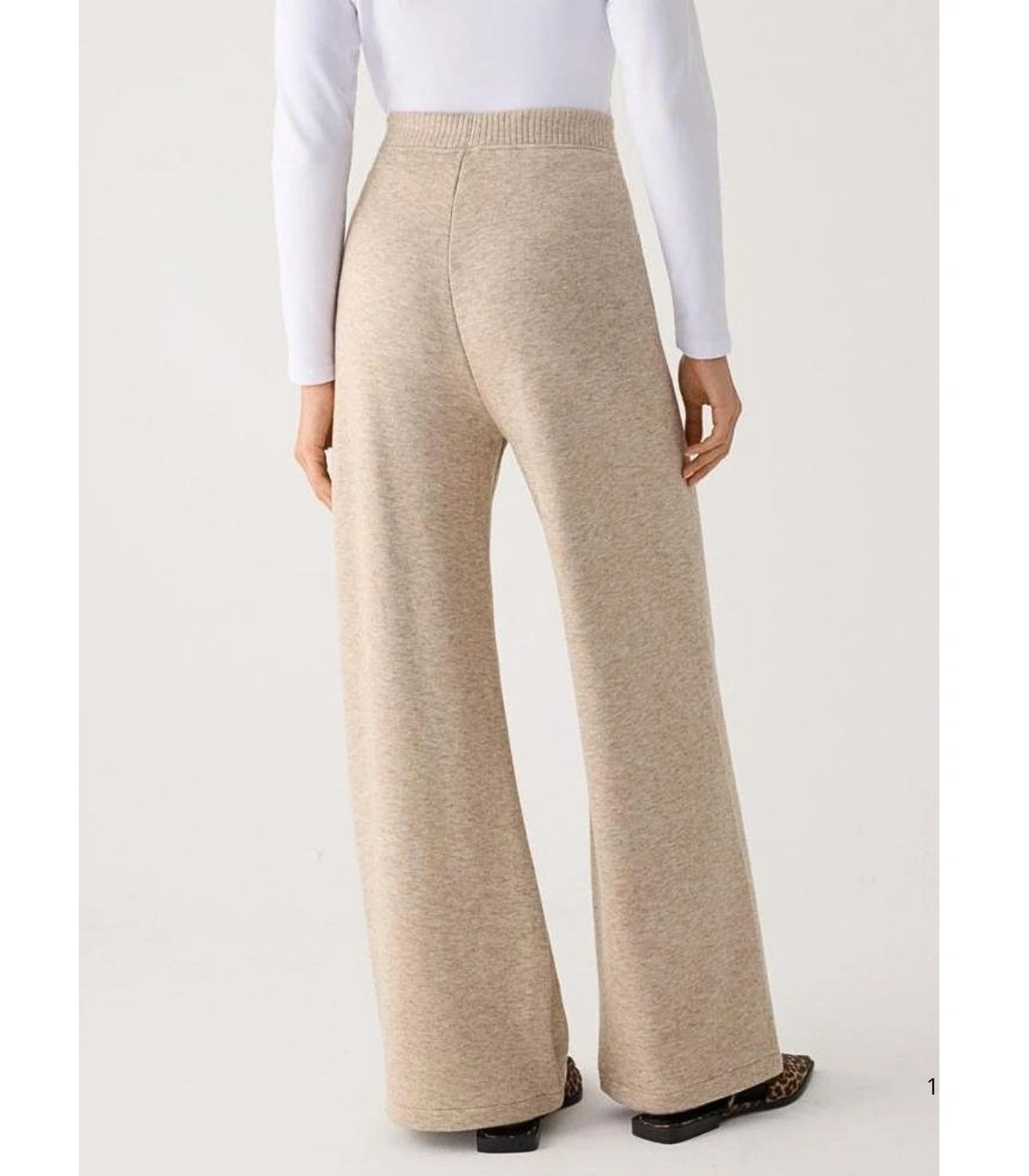 Pantalón Ancho Cálido de Tiro Alto Para Mujer Color Beige Ysabel Mora 70727