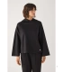 Sudadera Afelpada de Mujer con Capucha y Manga Acampanada en Color Negro Ysabel Mora 70740